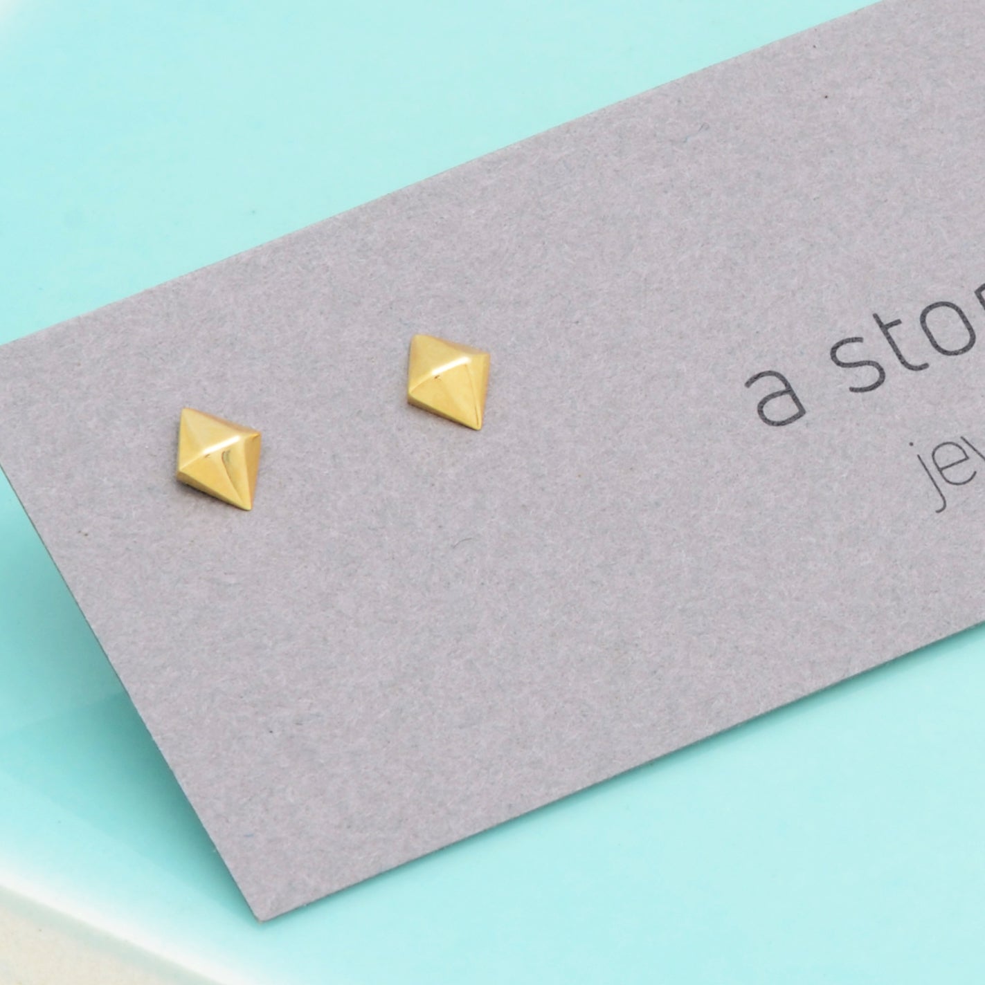 Studs in 14k Gold: Geo-Burst