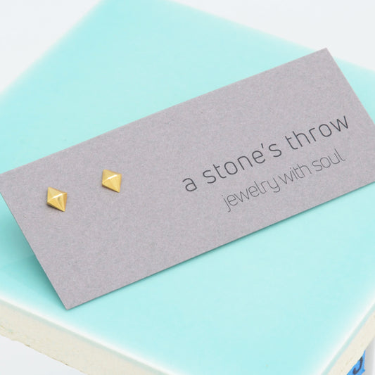 Studs in 14k Gold: Geo-Burst