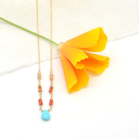 Gem-Kissed: Coral Ombre & Turquoise