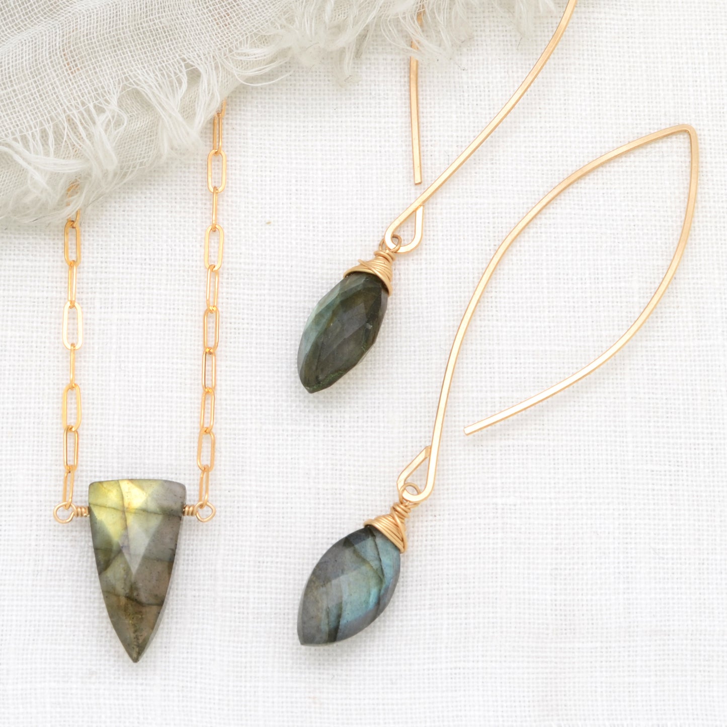 Spears: Labradorite Earrings