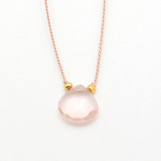 Tears on Silk: Rose Quartz on Silk