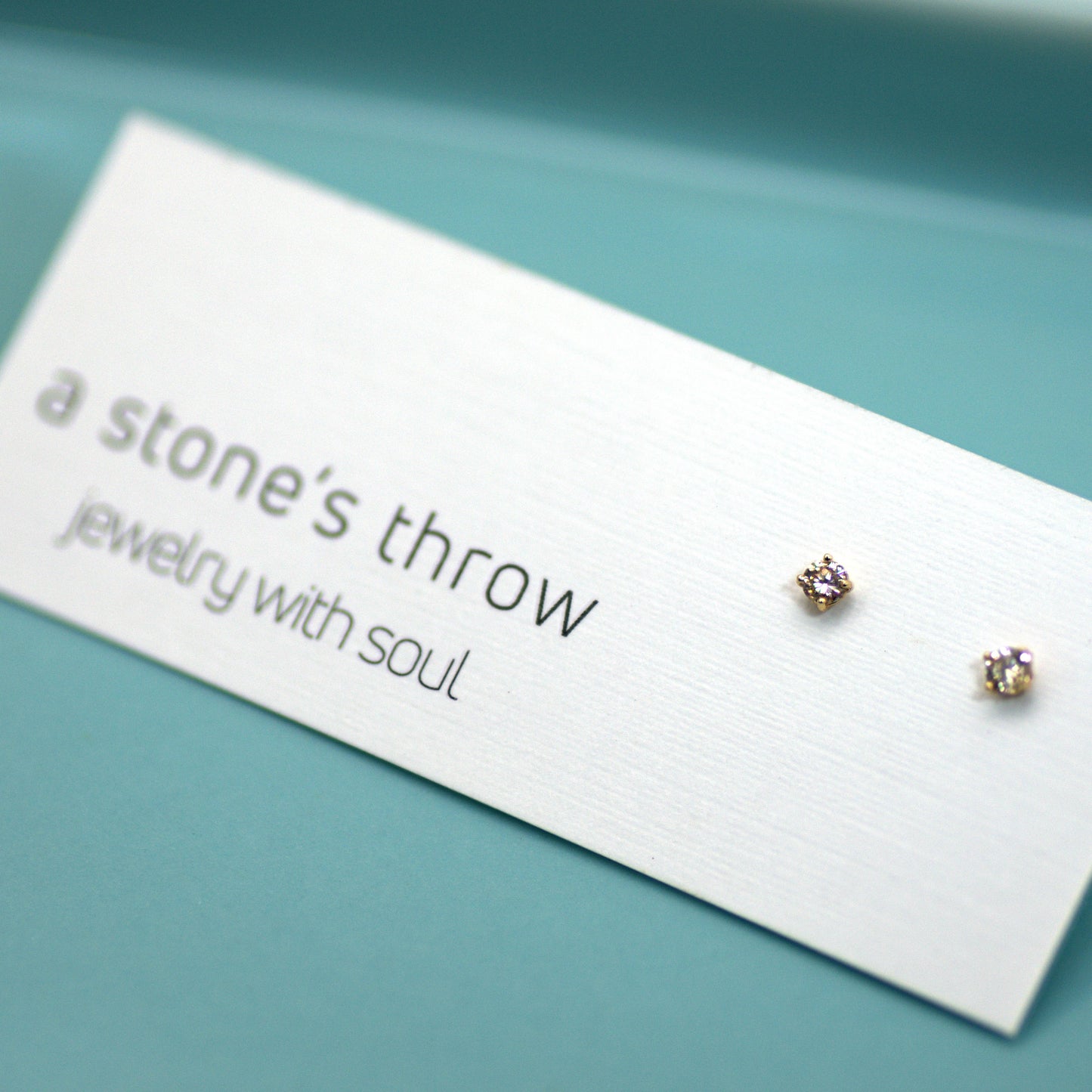 Studs in 14k Gold: Champagne Diamonds