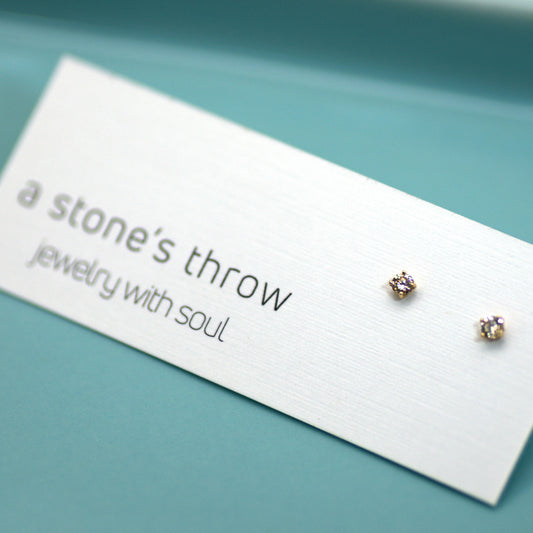 Studs in 14k Gold: Champagne Diamonds