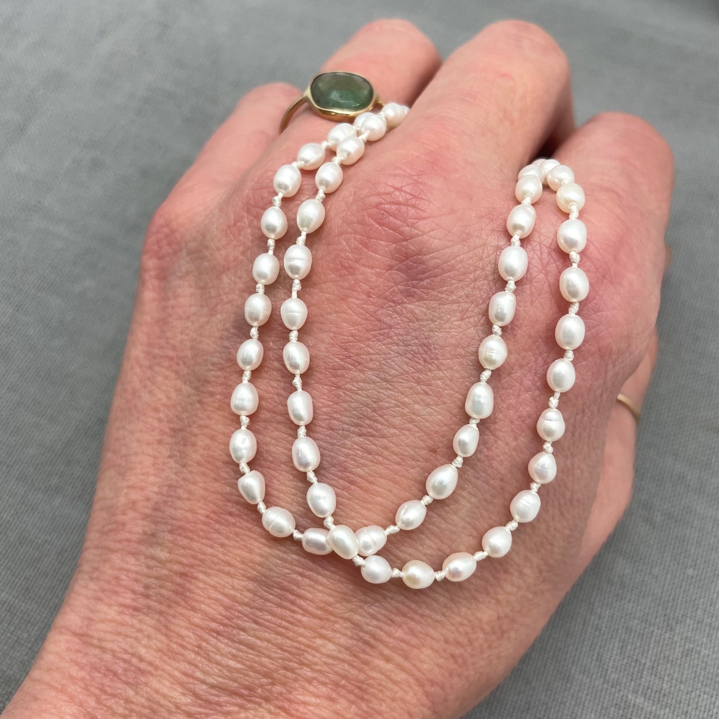 Pearls on Silk: White Seed Pearls