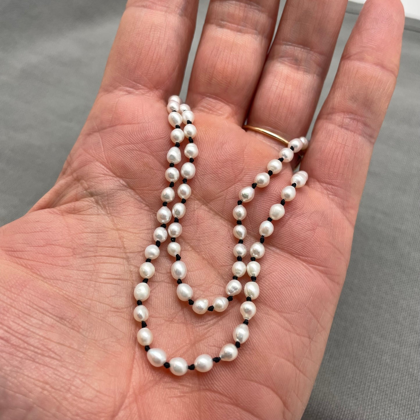 Pearls on Silk: White Seed Pearls