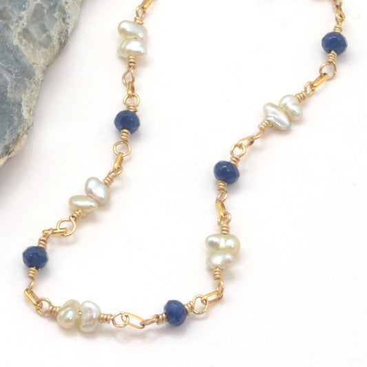 Gem-Kissed: Sapphire + Akoya Pearls