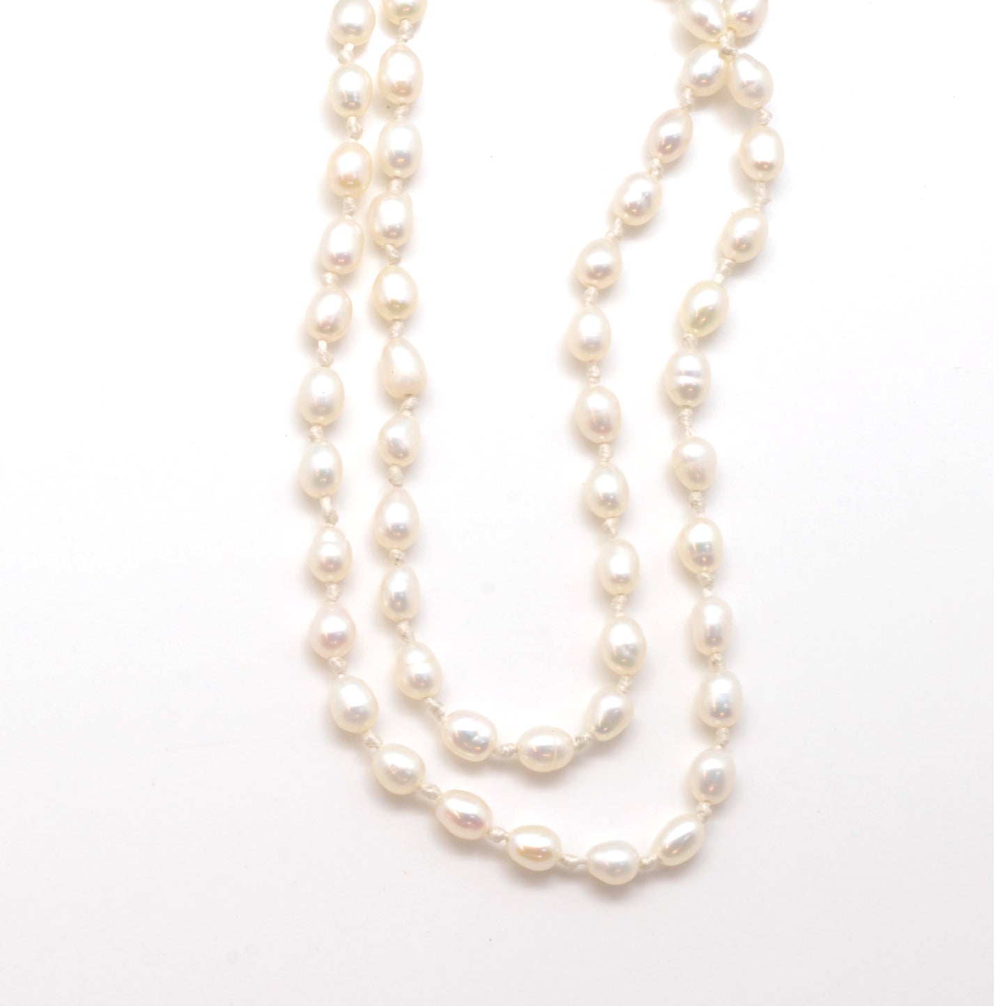 Pearls on Silk: White Seed Pearls